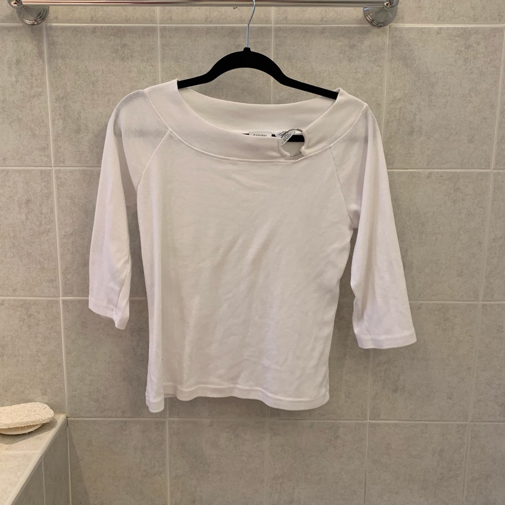 white half sleeve shirt